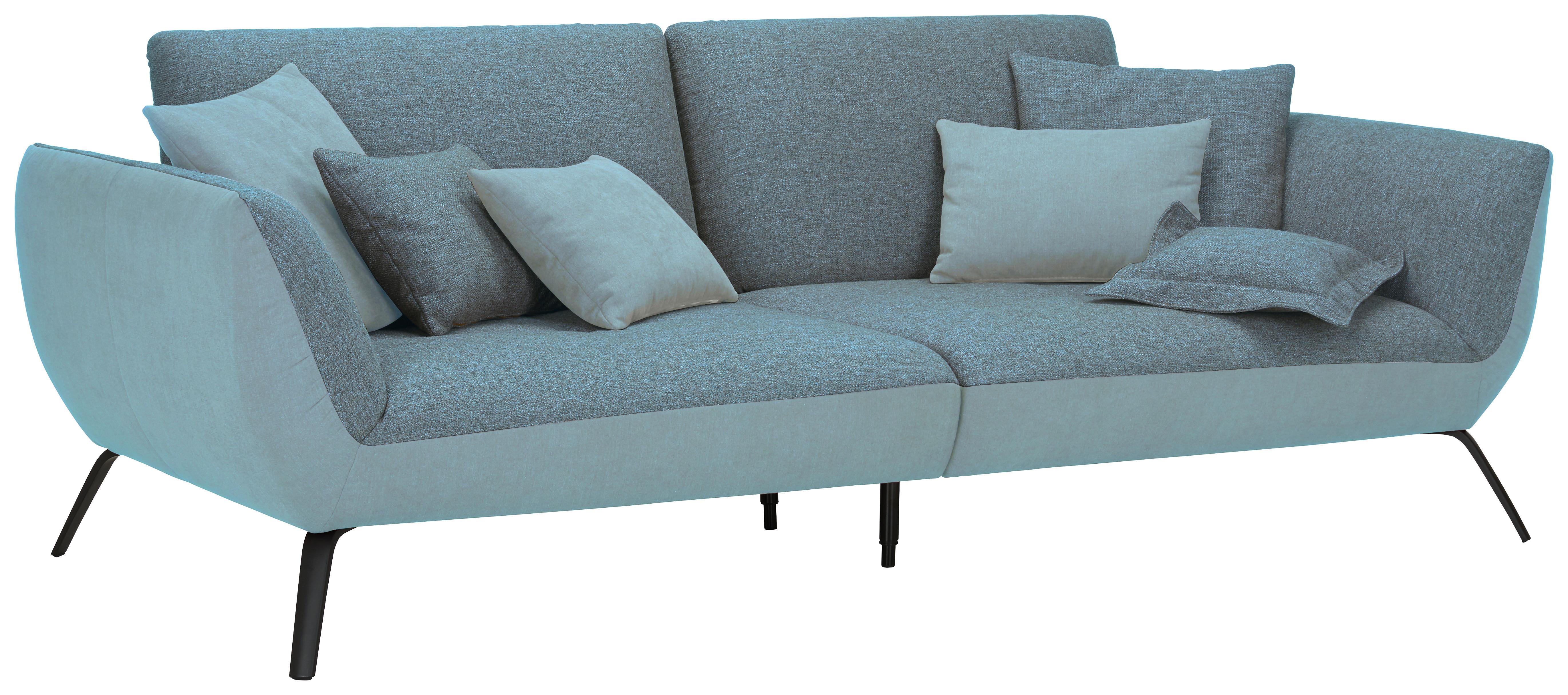 Bigsofa Trendy Hellblau - Schwarz/Hellblau, MODERN, Holzwerkstoff (260/93/124cm) - Premium Living