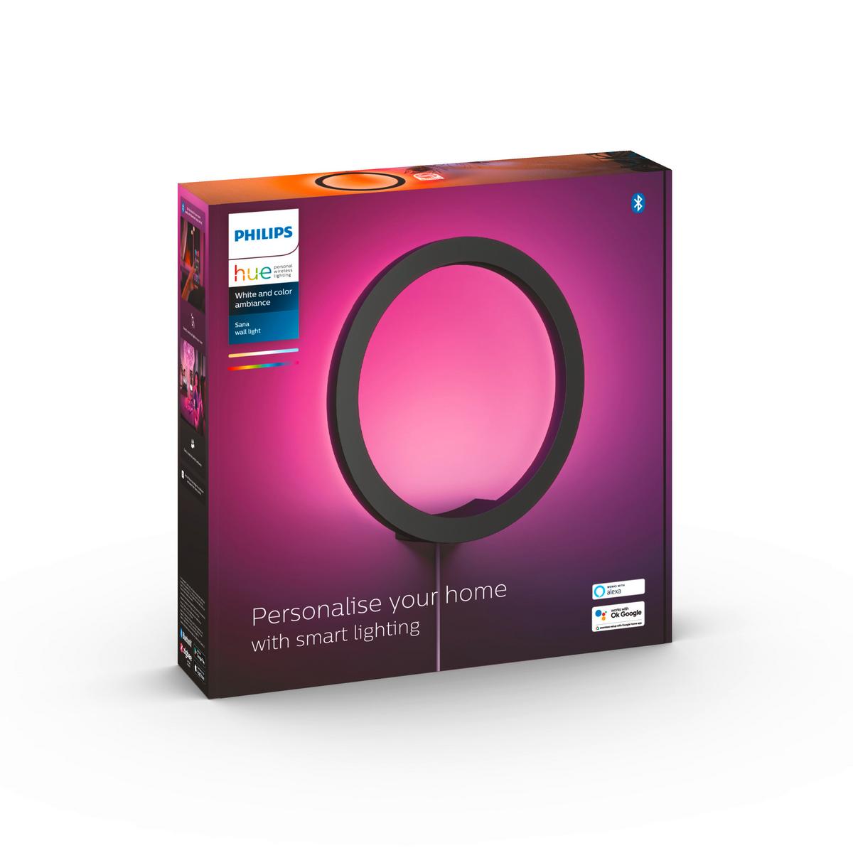KINKIET LED 34338200 SANA PHILIPS - czarny, Design, metal (25,5/25,5cm) - Philips HUE
