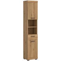 Hochschrank Scout Eiche Artisan - Schwarz/Eiche Artisan, Trend, Holzwerkstoff/Kunststoff (37/191/31cm) - MID.YOU