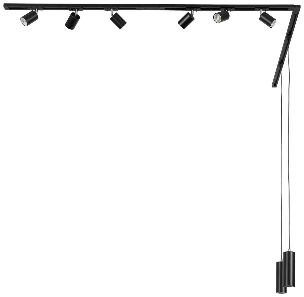 SYSTEM SZYNOWY BINE - czarny/kolor chromowy, Trend, tworzywo sztuczne/metal (262cm) - Novel