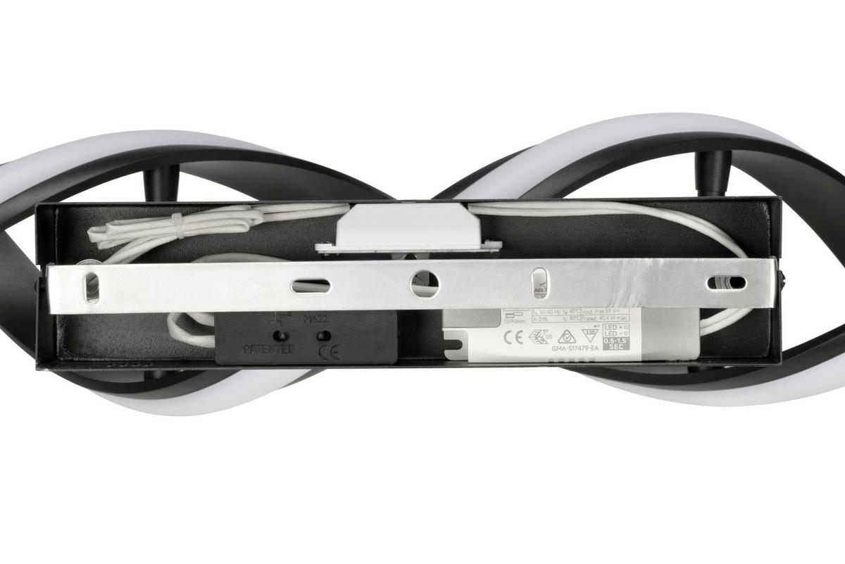 LAMPA SUFITOWA LED BRACKNELL - czarny, Design, tworzywo sztuczne/metal (120/22/32cm) - Novel