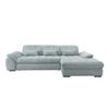 Ecksofa mit Bettkasten Rigatti ca. 314x184 cm Hellblau - Schwarz/Hellblau, MODERN, Textil/Metall (314/184cm) - Livetastic