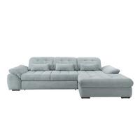 Ecksofa mit Bettkasten Rigatti ca. 314x184 cm Hellblau - Schwarz/Hellblau, MODERN, Textil/Metall (314/184cm) - Livetastic