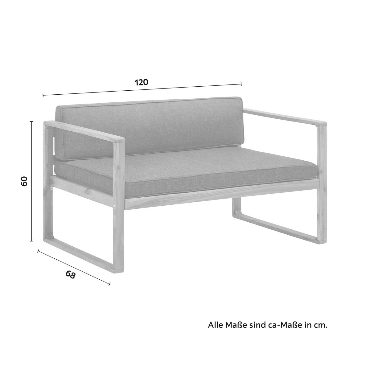 Garnitură grădină Elio - gri închis, Modern, lemn (120/60/68cm) - Bessagi Garden