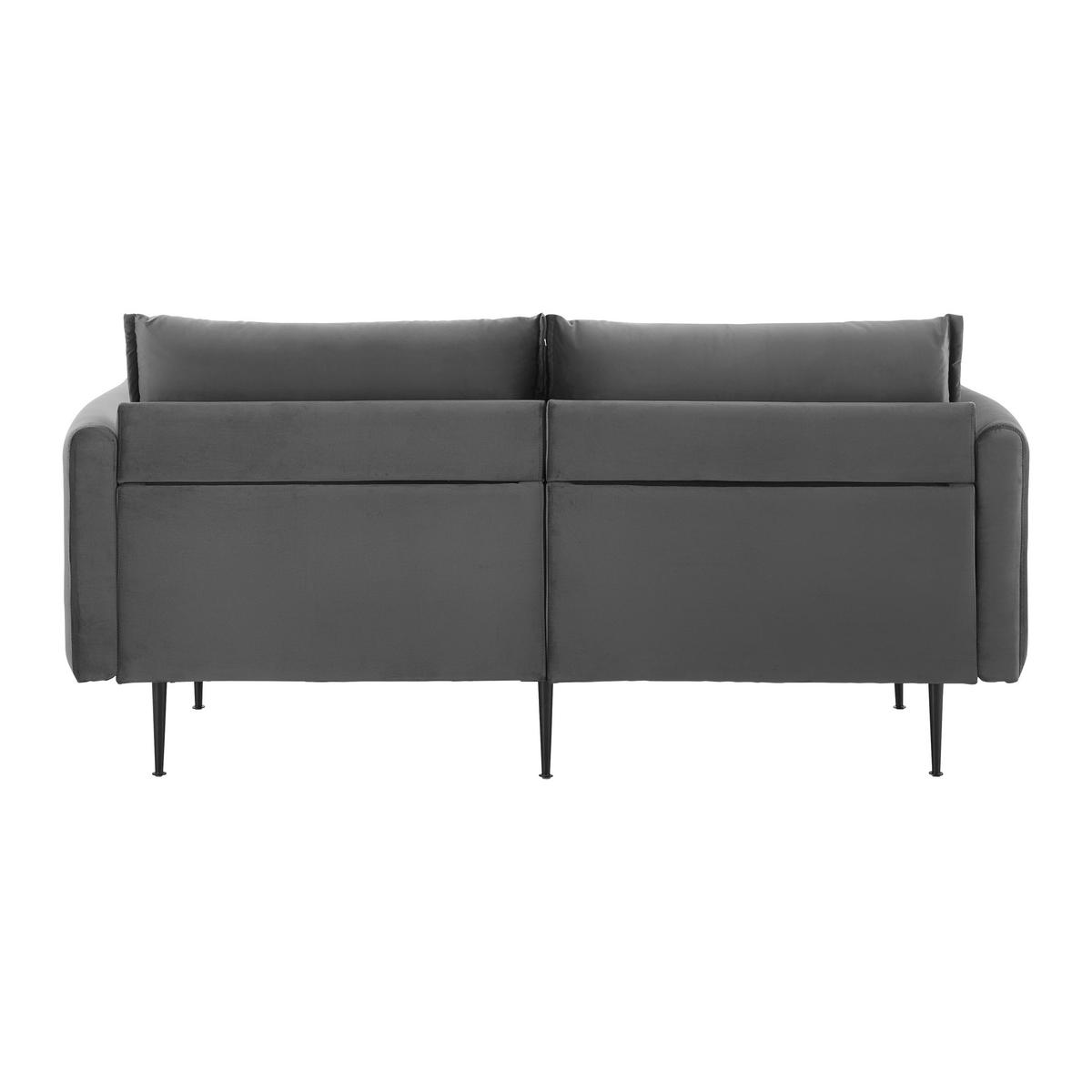 Sofa Yara Dunkelgrau Samt - Schwarz/Grau, MODERN, Holz/Textil (194/77/92cm) - Bessagi Home