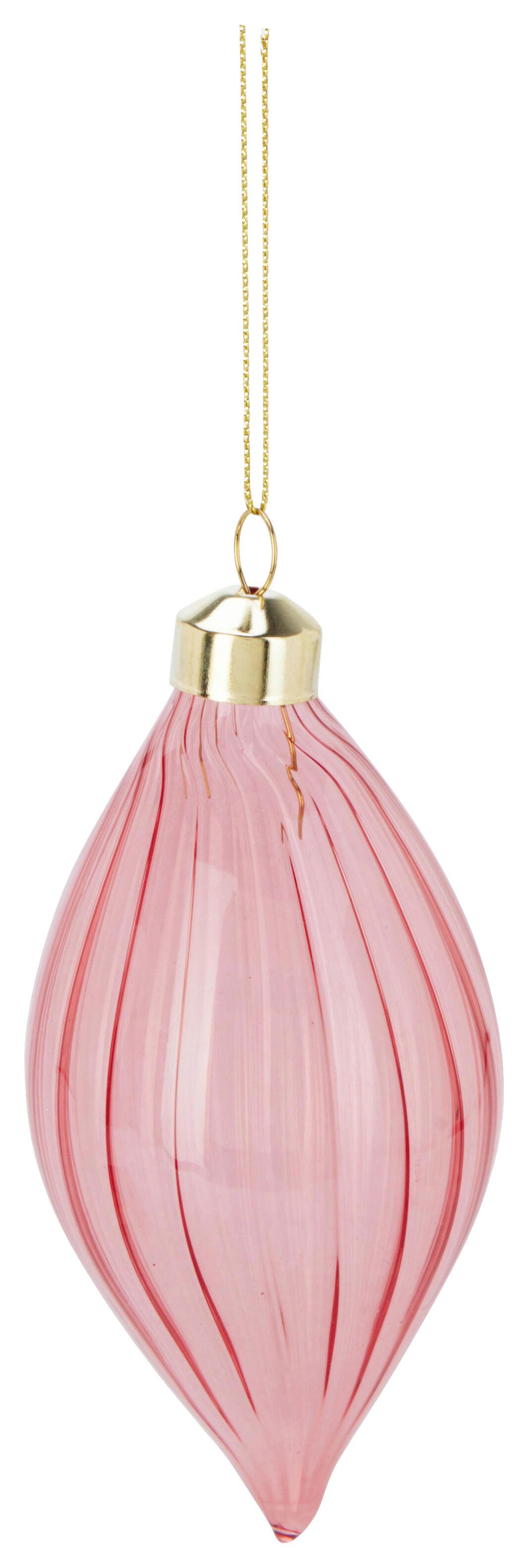 Christbaumkugel ROZE - Hellrosa/Rosa, Glas (6/6/12cm)