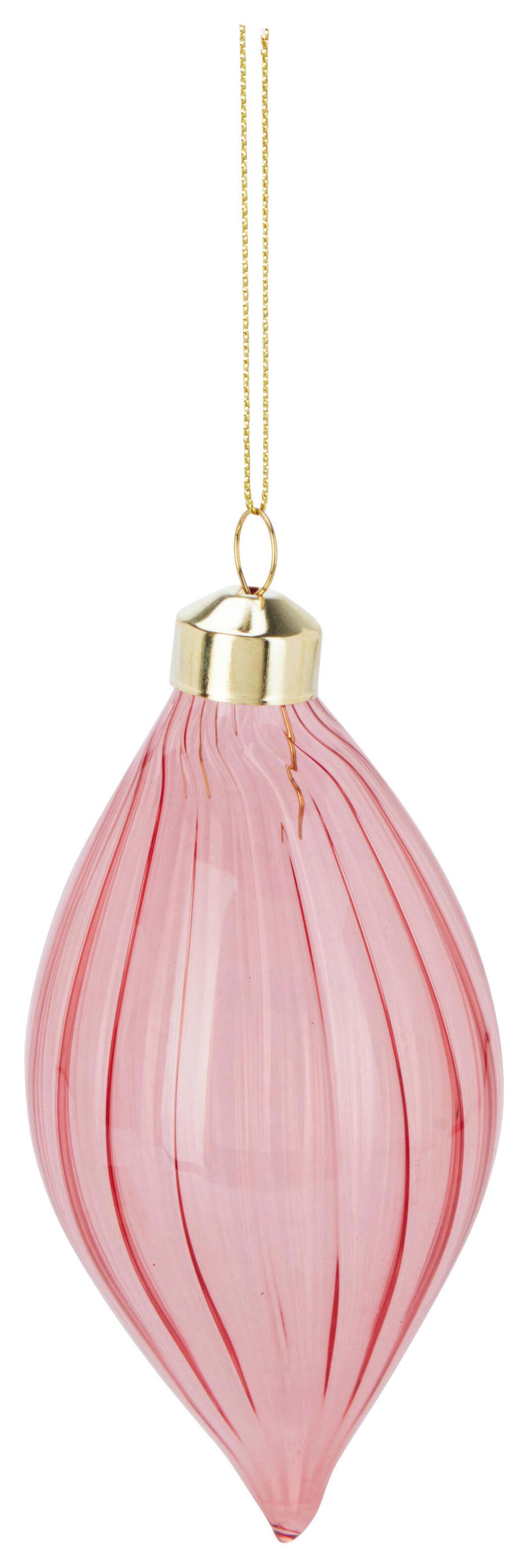 Christbaumkugel ROZE - Hellrosa/Rosa, Glas (6/6/12cm)