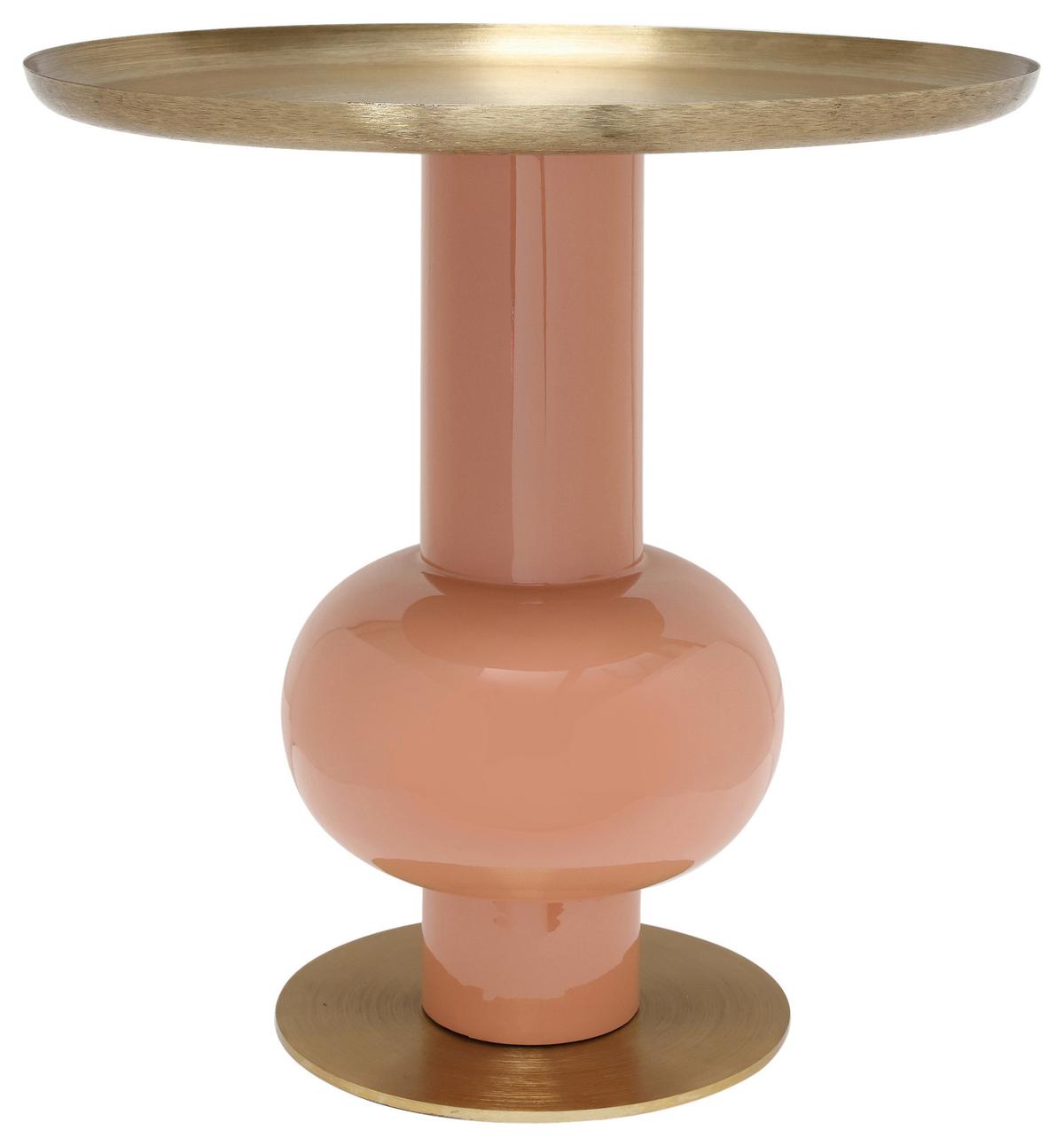 BEISTELLTISCH ART DECO 2225 - Goldfarben/Orange, Design, Metall (50/50cm) - Kayoom