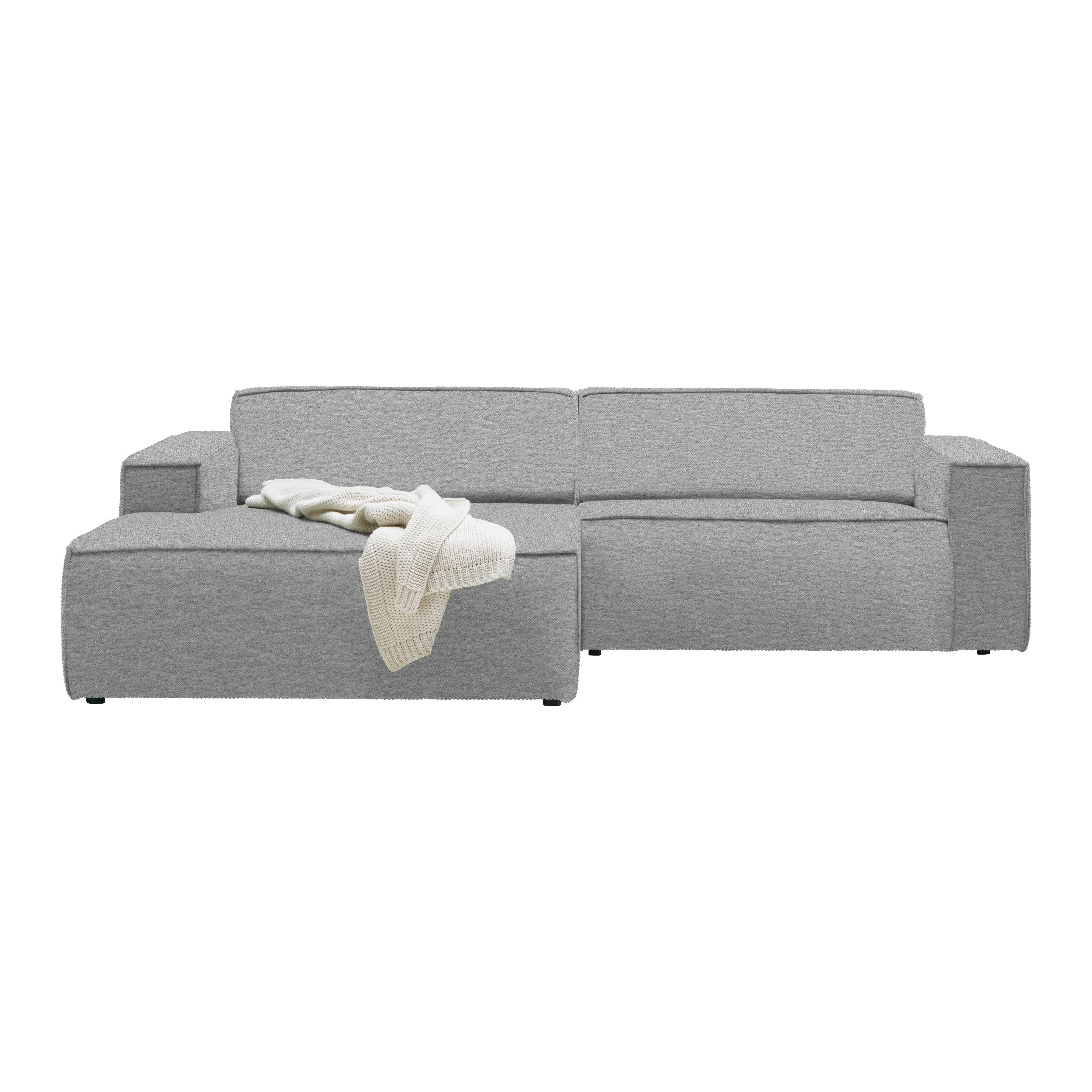 Wohnlandschaft Loft Silberfarben - Silberfarben/Schwarz, MODERN, Kunststoff/Textil (172/75/265cm) - Mömax
