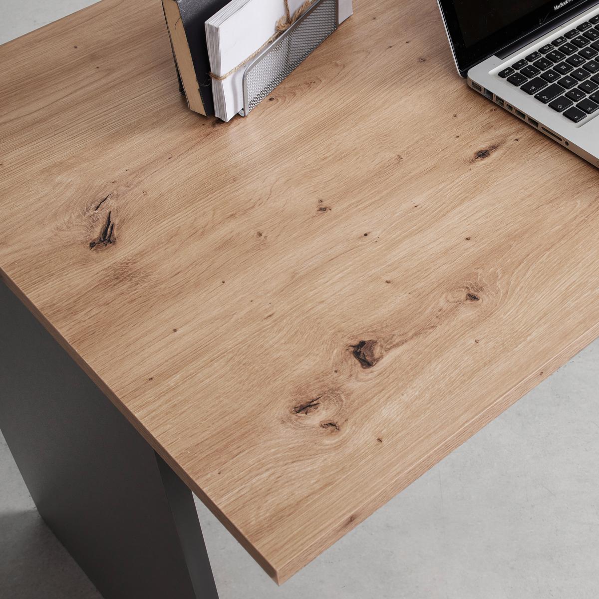 Schreibtisch Shelf in Anthrazit/Eiche Artisan - Anthrazit/Eiche Artisan, MODERN, Holzwerkstoff (120/76/68cm) - Mömax