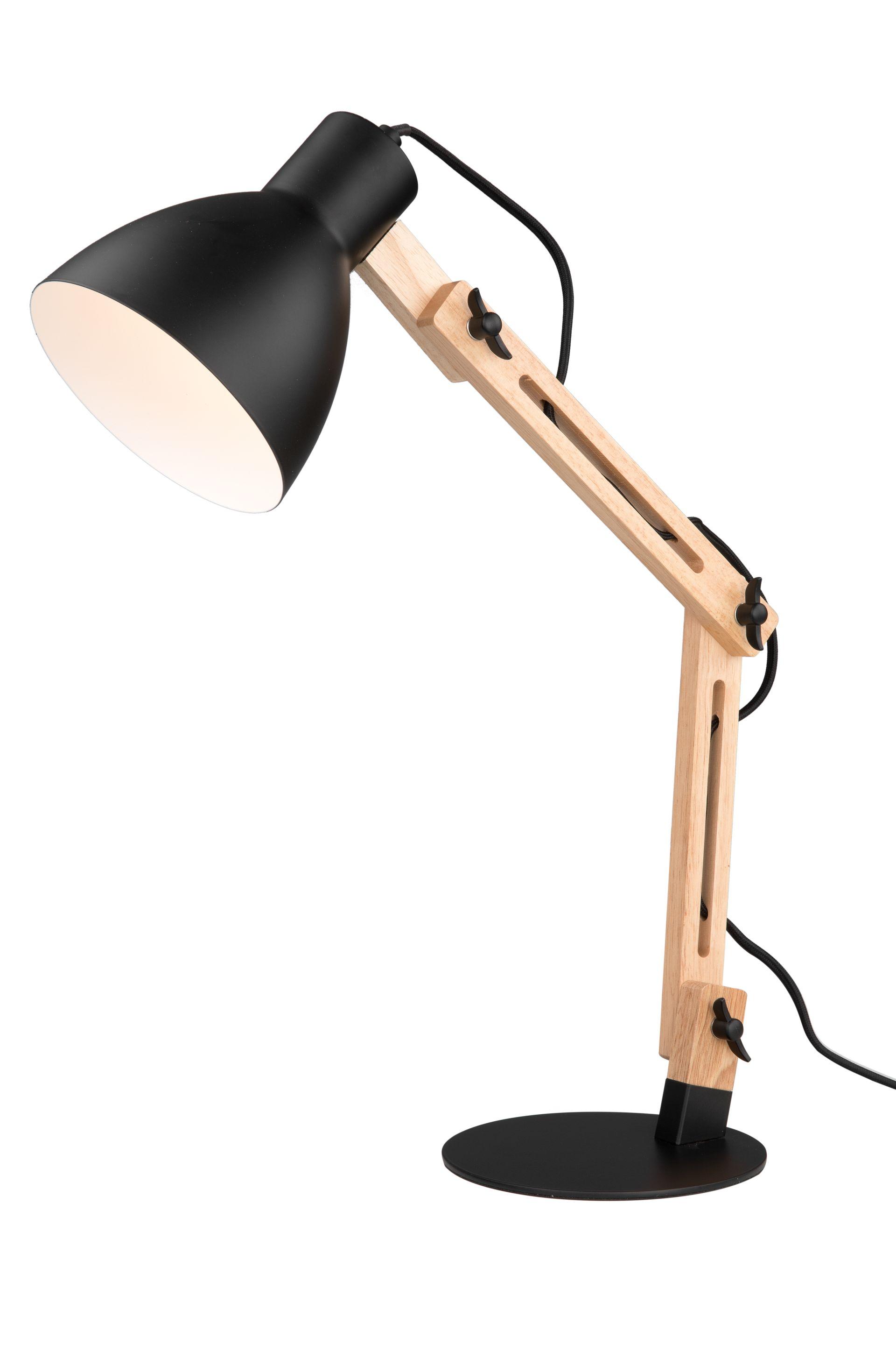 LAMPA STOŁOWA WOODY - czarny/brązowy, Design, metal/drewno (34/16/55,5cm) - Novel