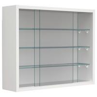 Viseča Vitrina Drivalo S, Bela - bela/prosojno, Design, steklo/leseni material (50/40/12cm) - MID.YOU