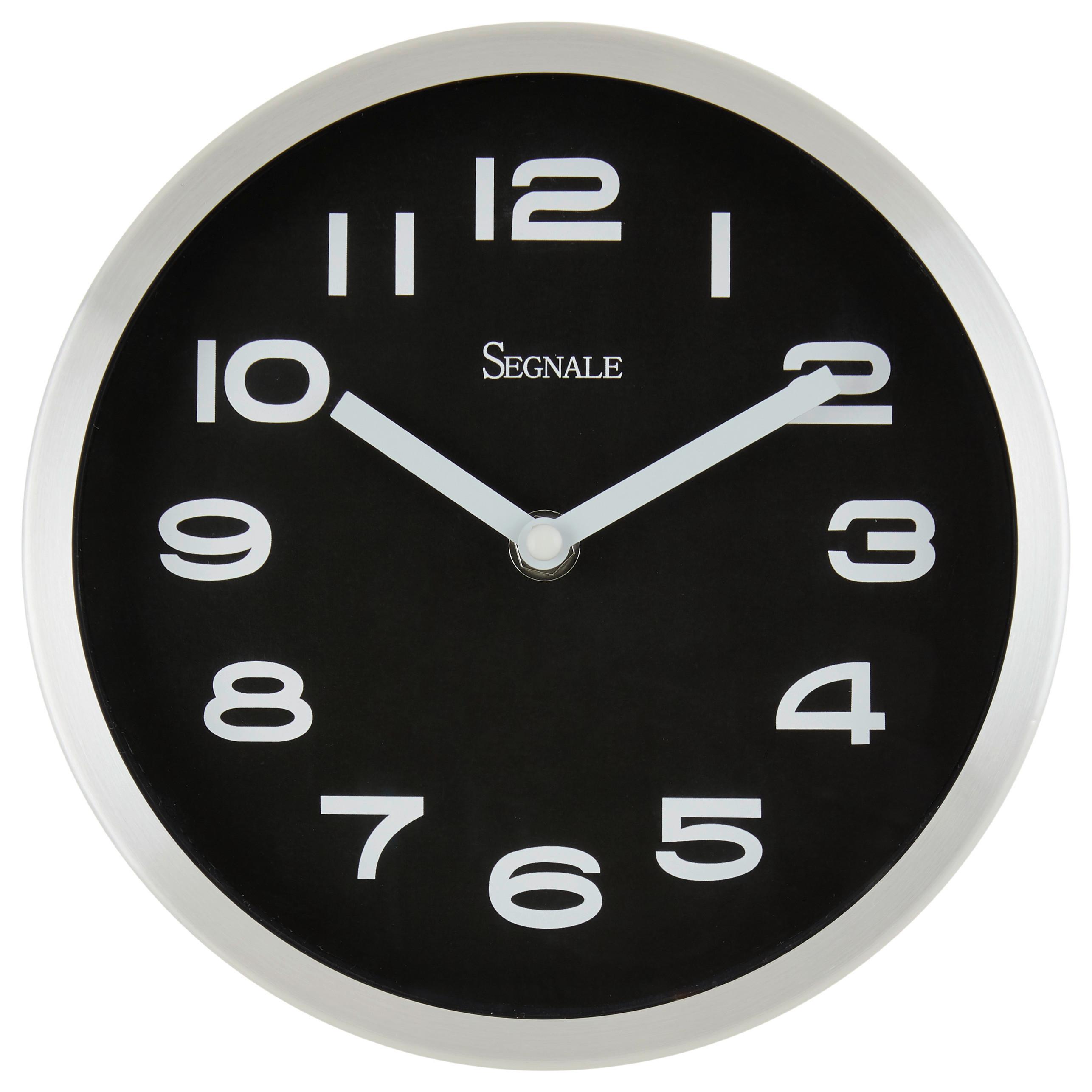 Wanduhr Lena Ø ca. 20cm - Schwarz, Glas/Papier (20cm) - Modern Living