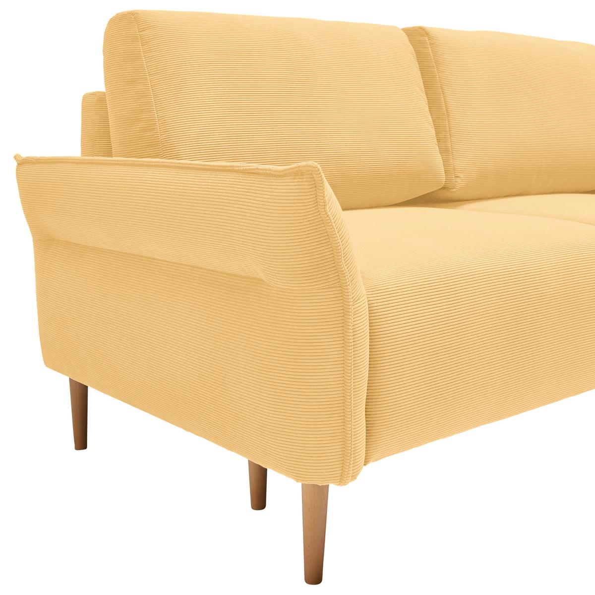 Trosjed Custom - prirodne boje/žuta, Moderno, tekstil/drvo (183/85/92cm) - Mömax