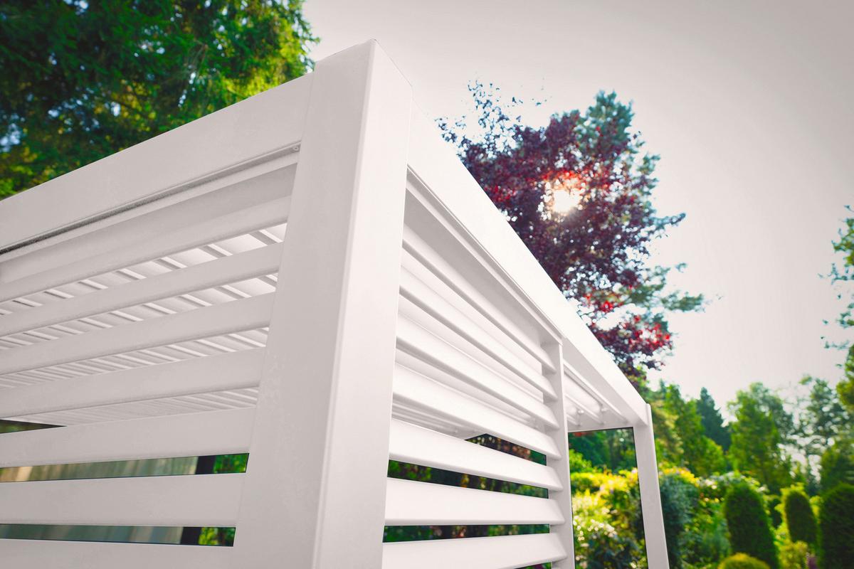 Pergola-Seitenteil Mirador ca. 123x238 cm Alu Weiß - Weiß, MODERN, Metall (123,5/240/10cm) - Gardenson