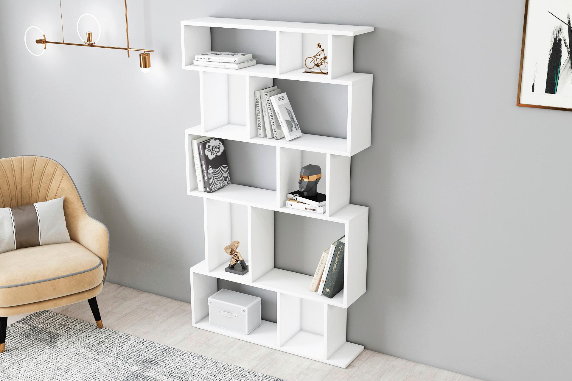 Stenski Regal Eros - bela, Design, leseni material (90/160/22cm) - Livetastic