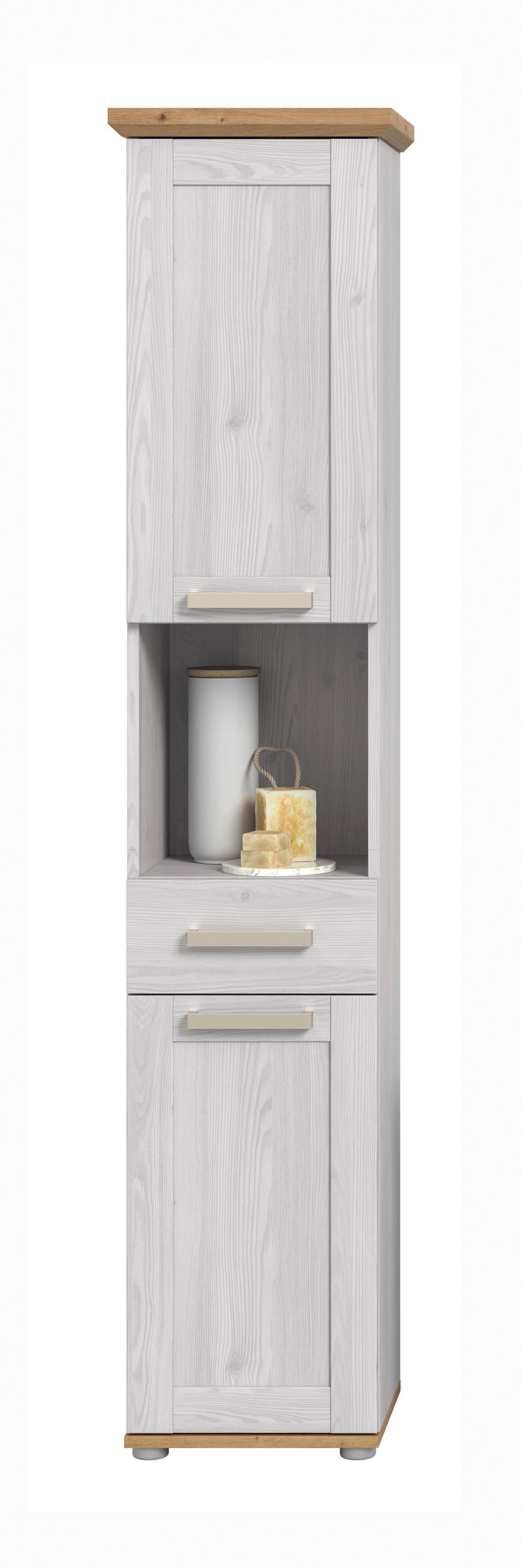 Hochschrank Verona Lärchenfarben/Eiche Artisan - Silberfarben/Lärchefarben, Trend, Holzwerkstoff/Kunststoff (39/187/34cm) - MID.YOU