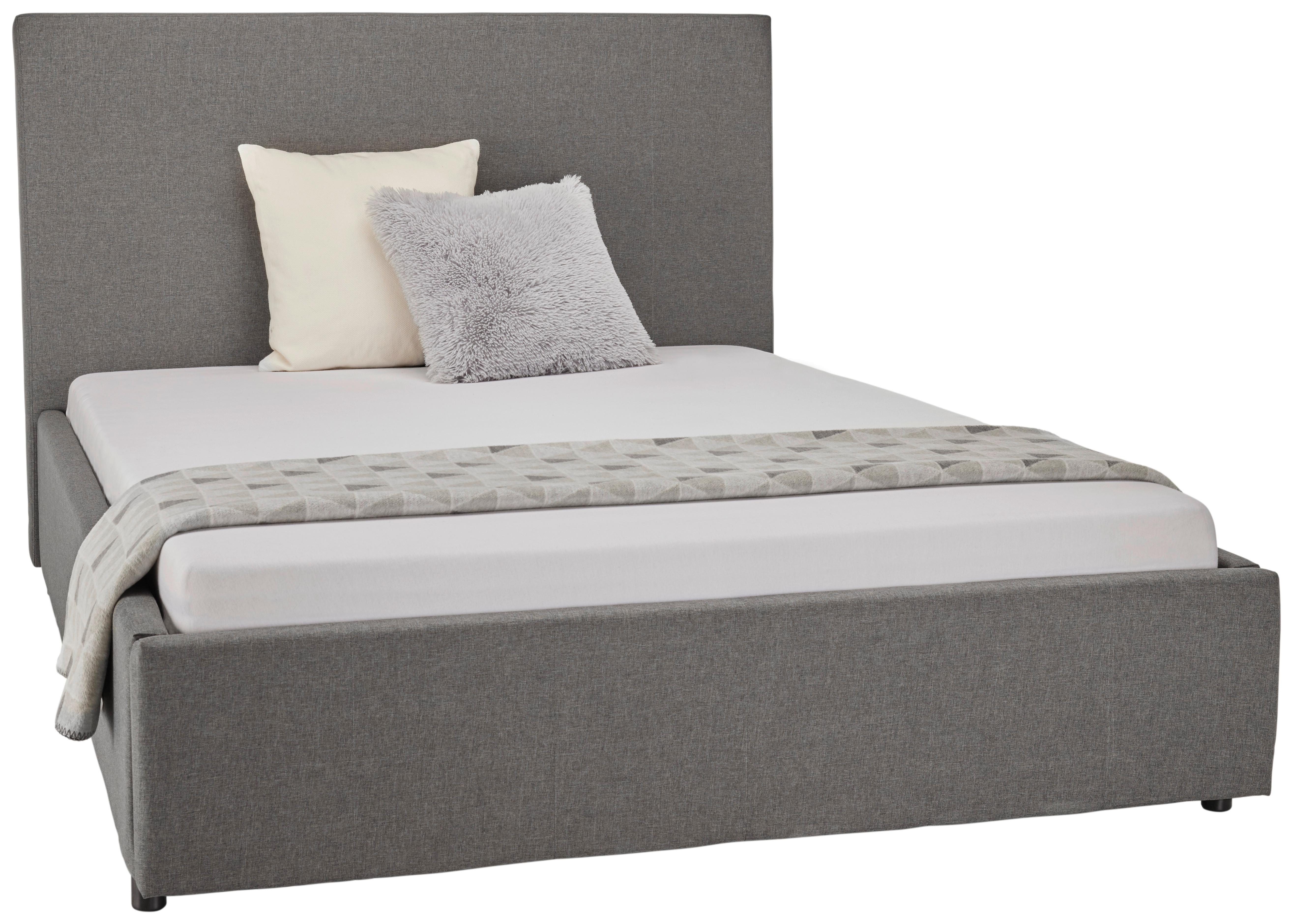 Oblazinjena Postelja Billy Temno Siva, 140x200 - temno siva/črna, Konvencionalno, umetna masa/tekstil (140/200cm) - Mömax