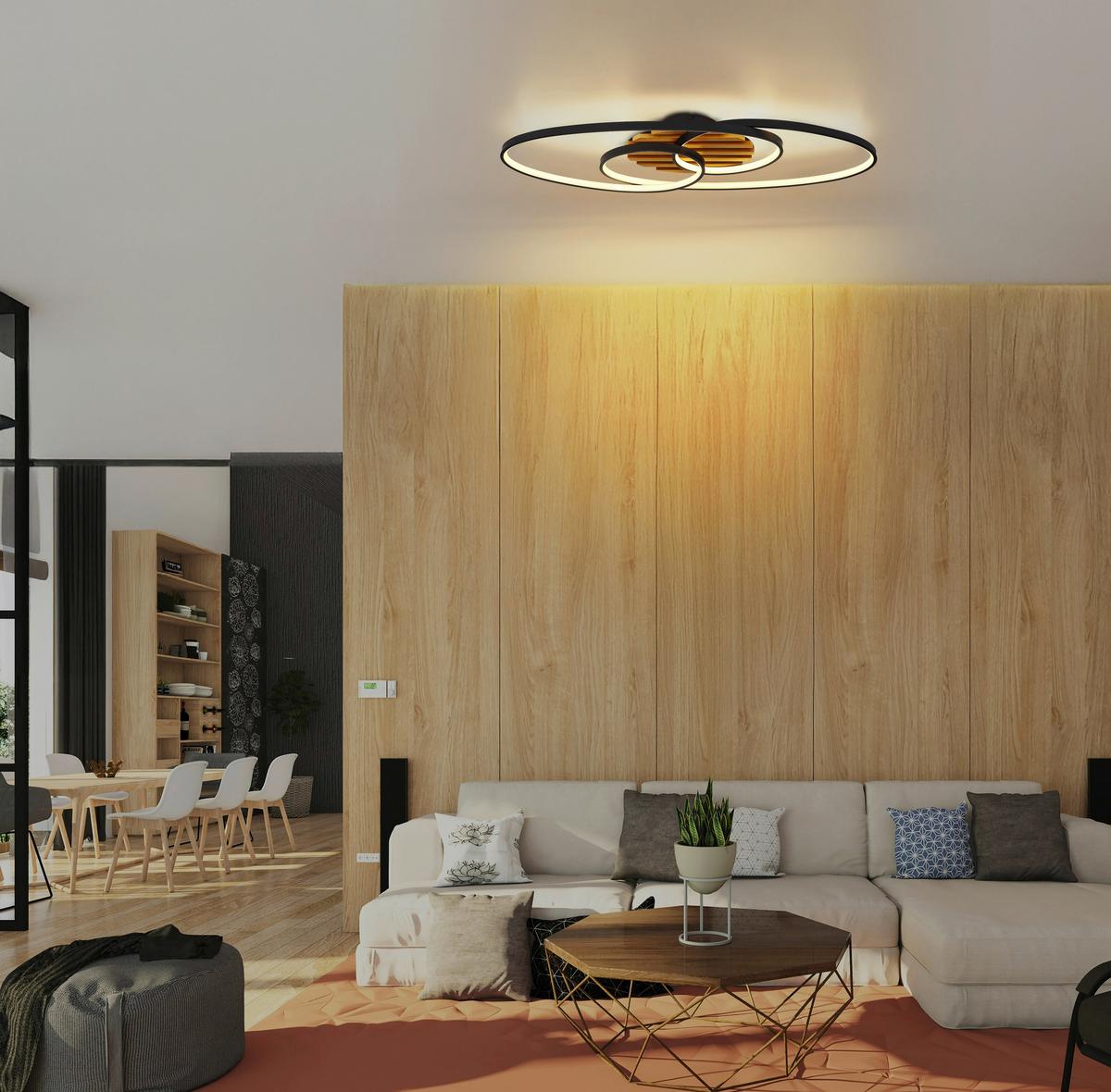 Led Stropna Svjetiljka Tisha - bijela/siva, Design, metal/plastika (85/30/9cm) - Globo