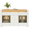 SIDEBOARD LEONARDO - vit/kromfärg, Modern, metall/trämaterial (160/96/40cm) - Mömax