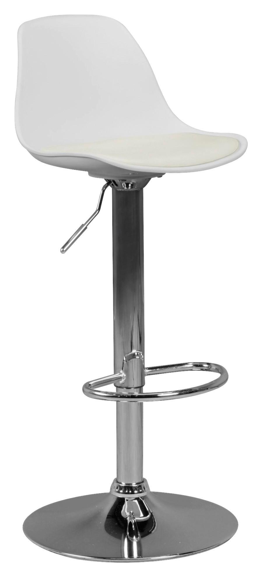 Barski Stol Korsika - barve kroma/bela, Moderno, kovina/umetna masa (40/104/40cm) - MID.YOU