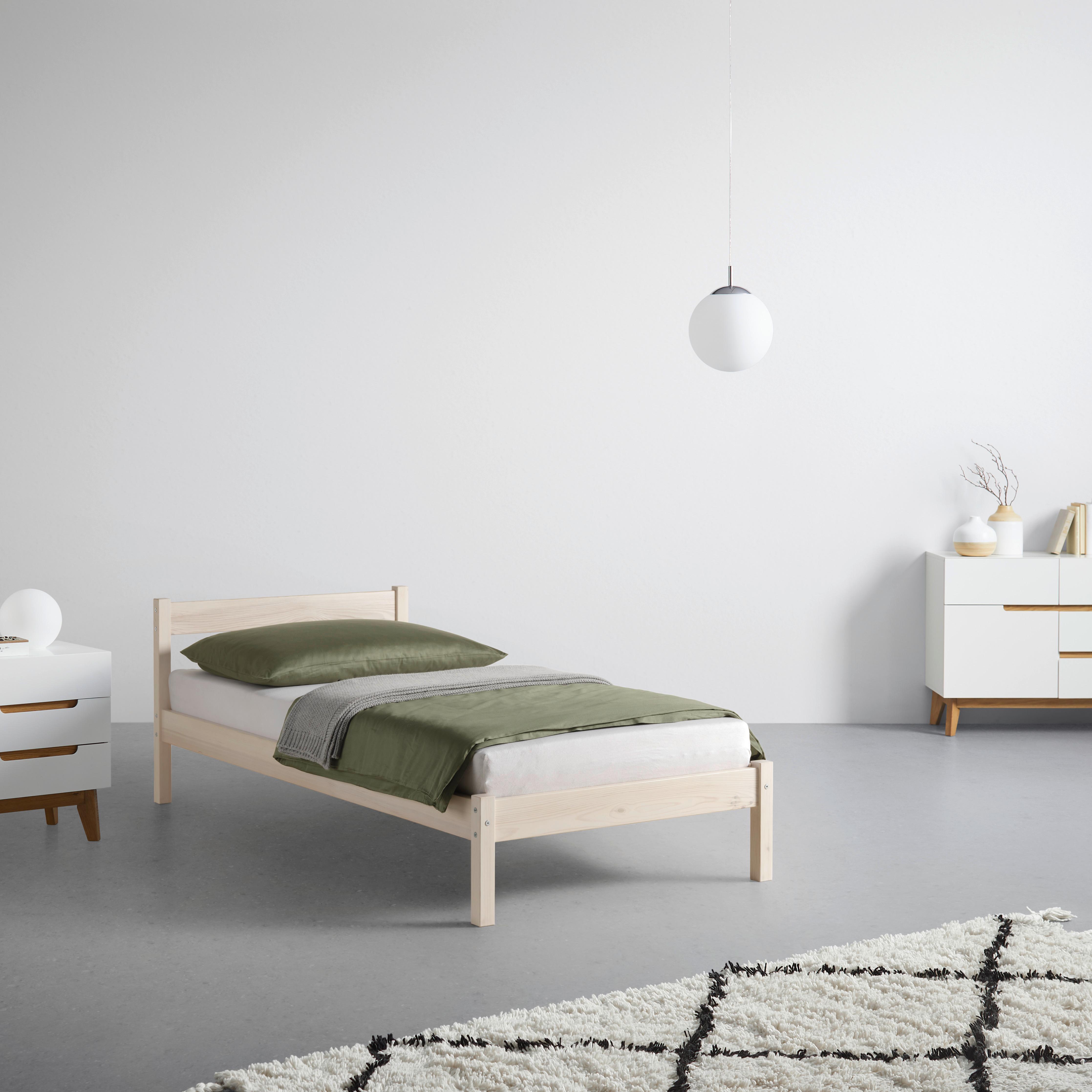 Bett Base 90 Weiß ca. 90x200cm - Weiß, KONVENTIONELL, Holz (90/200cm) - Based