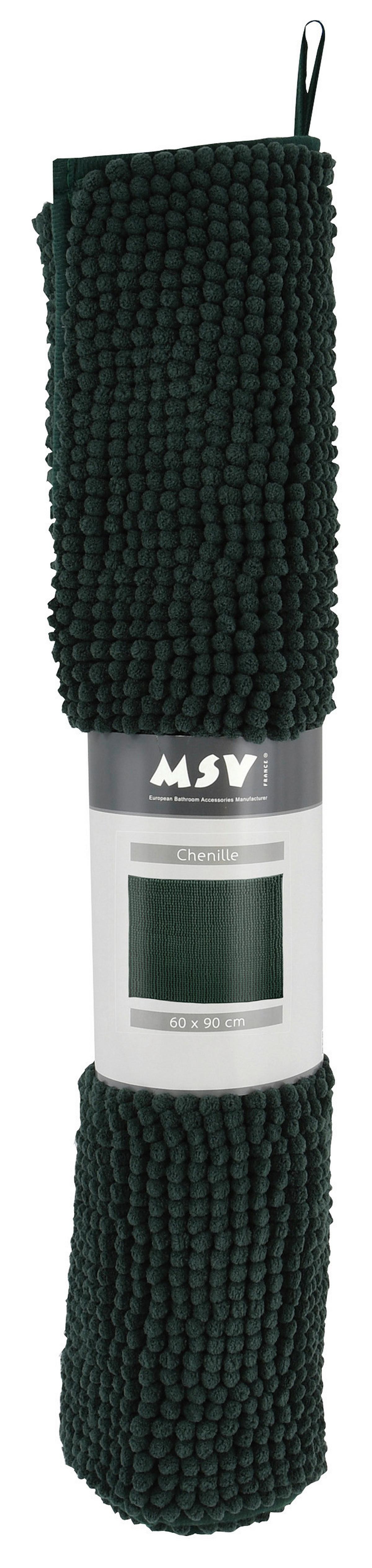 Badteppich 144509 Chenille - Dunkelgrün, Konventionell (50/80cm) - Spirella