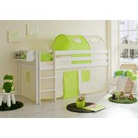 Spielbett Holz Malte ca. 90x200 Beige/Grün - Beige/Weiß, Natur, Holz (90/200cm) - MID.YOU