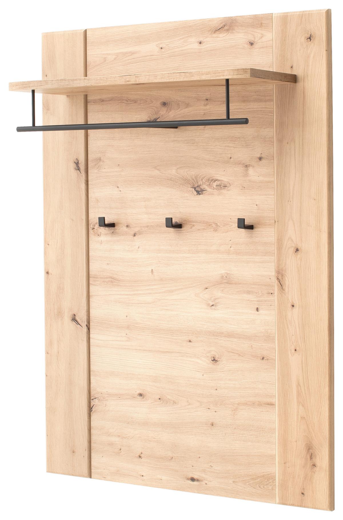 Előszobapanel Calais - tölgyfa színű, Modern, faalapú anyag/fém (85/122/27cm) - Premium Living