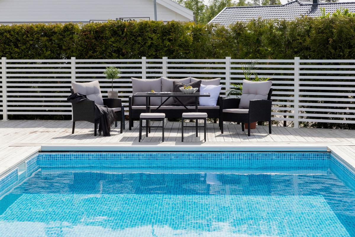 Dining-Loungeset Knock 6-tlg. Grau/Schwarz - Schwarz/Grau, KONVENTIONELL, Kunststoff - Gardenson