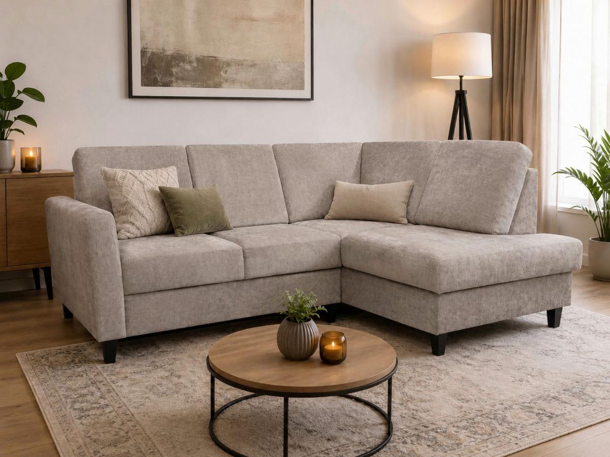 Kutna Garnitura Alton - crna/taupe, Konvencionalno, drvo/tekstil (211/91/166cm) - Modern Living