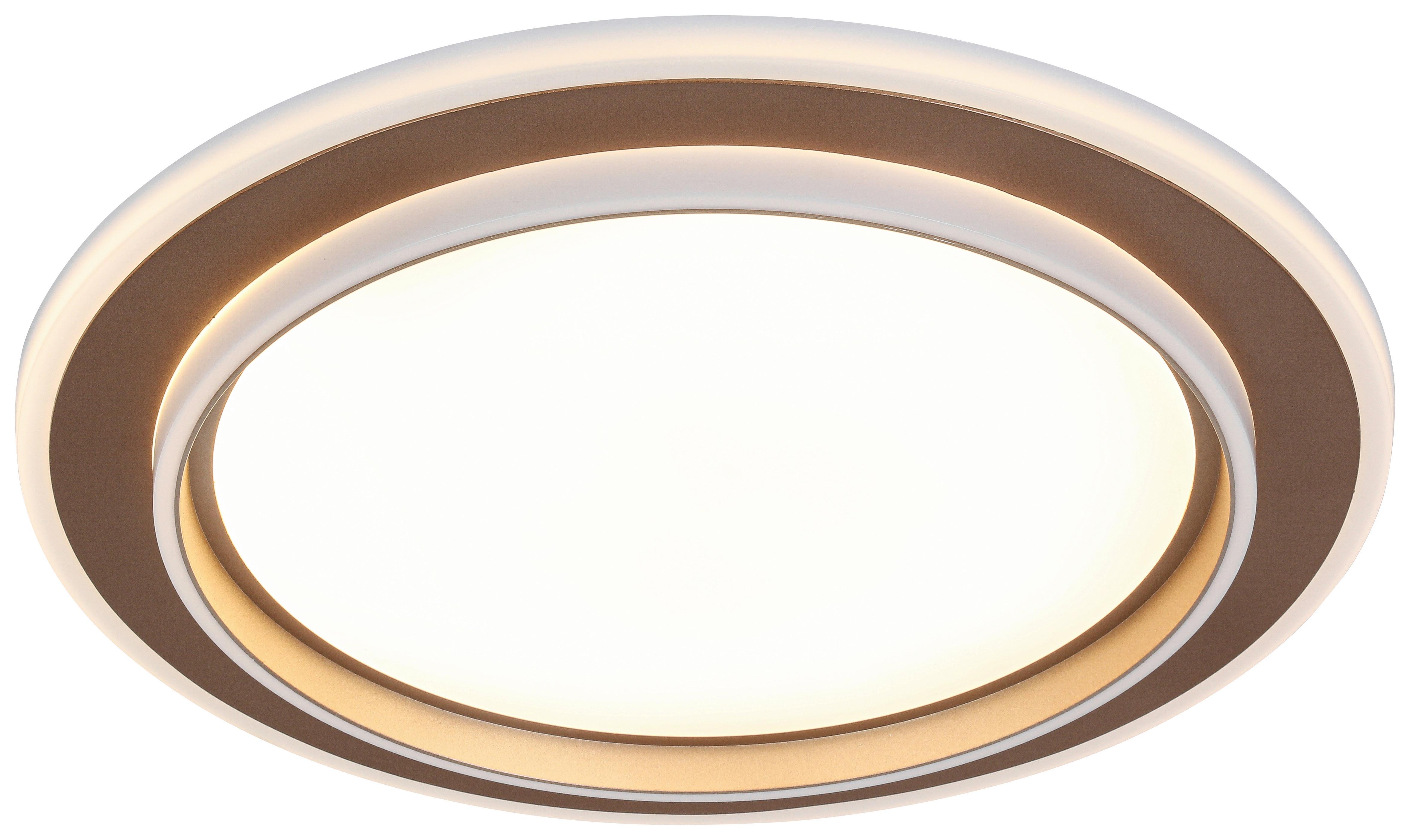 Led-deckenleuchte Weiss/cappuccino Max. 24 Watt - Weiss/Champagner, Modern, Kunststoff/Metall (46/5,5cm) - Mömax
