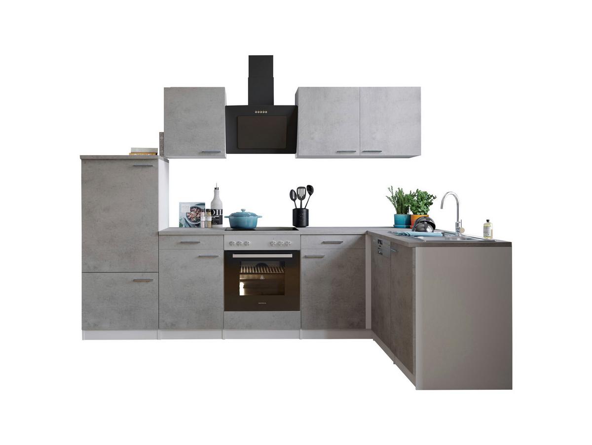 Kotna Kuhinja Z Aparati Malia, 280x172cm - barve nerjavečega jekla/siva, Basics, kovina/leseni material (280/172cm) - Respekta