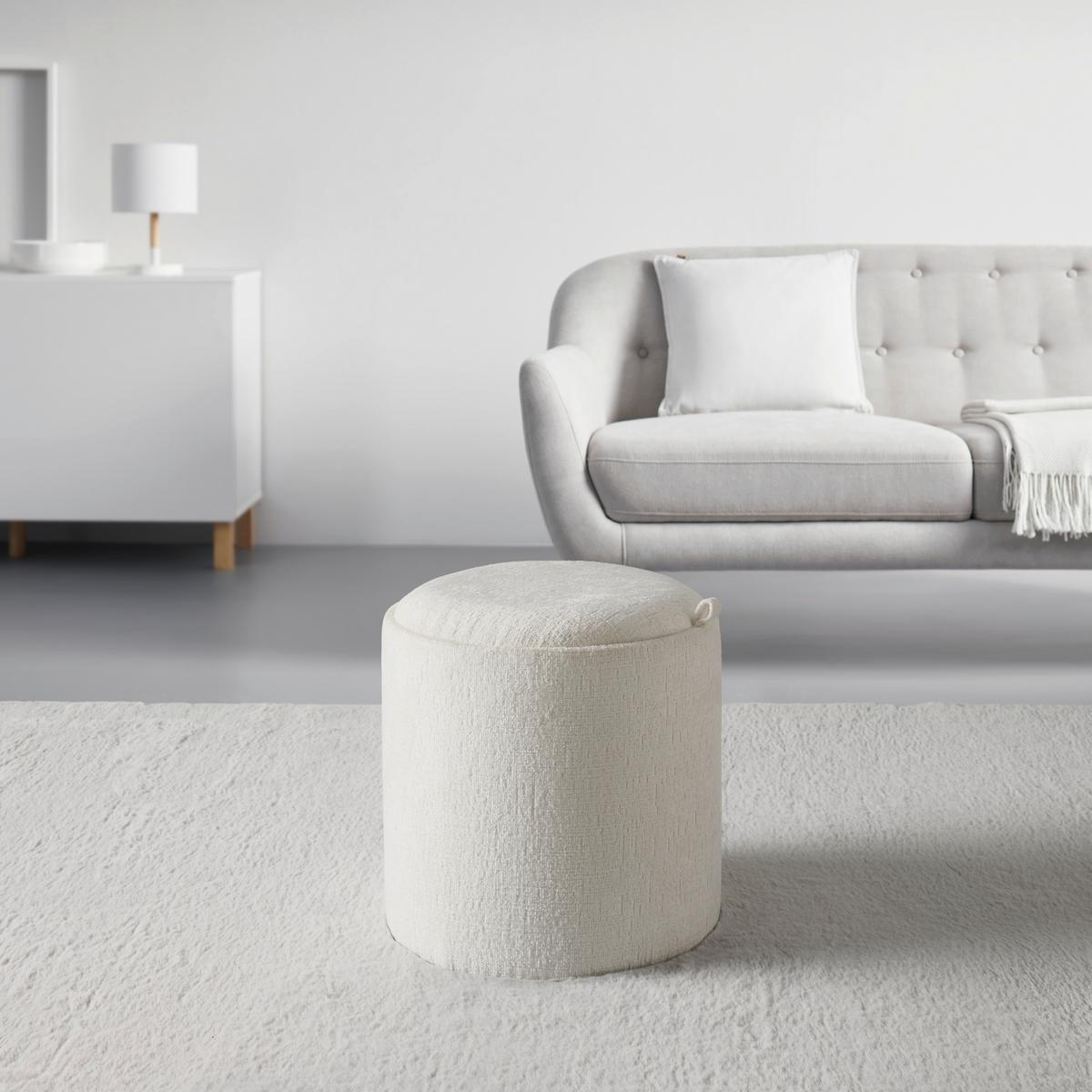 Hocker Chessy Weiß - Weiß, MODERN, Holzwerkstoff/Textil (39,5/40.5/39.5cm) - Mömax