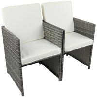 Set Vrtnih Sedežev Raloso, Siva, 2 Kos - siva/bela, Moderno, kovina/umetna masa (53cm) - Ambia Garden