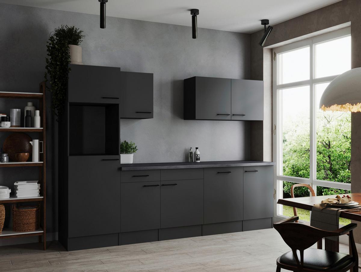 Kuhinjski Blok Brez Aparatov Oliver, 280cm - temno siva/siva, Design, kovina/leseni material (280cm) - Respekta