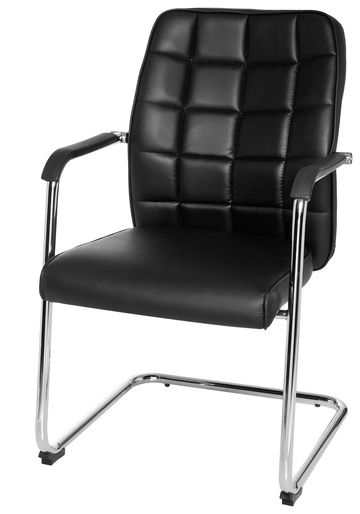 Konferenčni Stol Flexo V, Črna - barve kroma/črna, Moderno, kovina/umetna masa (55/94/43cm) - MID.YOU