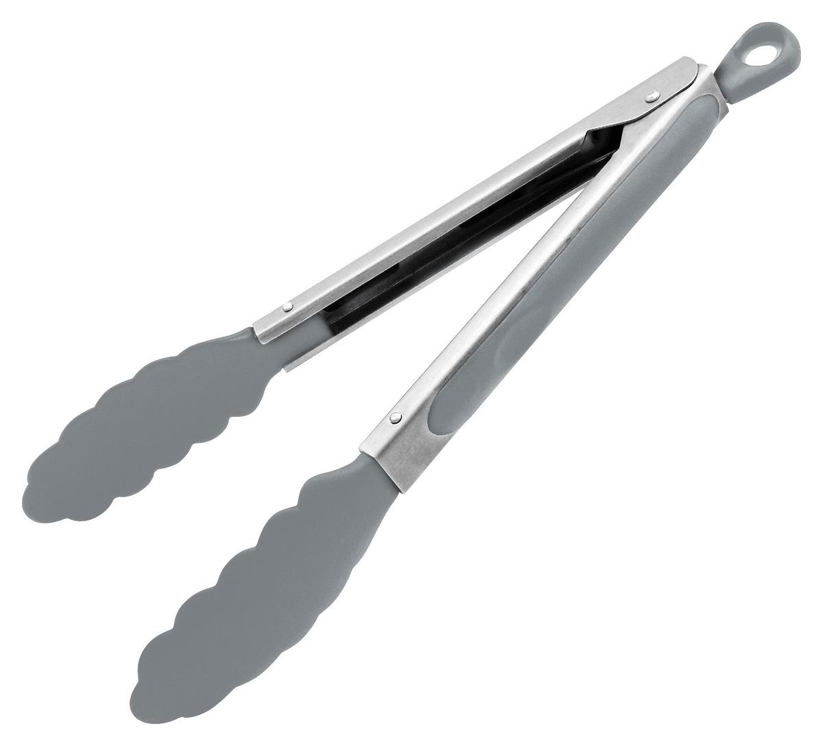 Servierzange Statement in Silberfarben/Schwarz - Silberfarben/Schwarz, Kunststoff/Metall (27cm) - Fackelmann