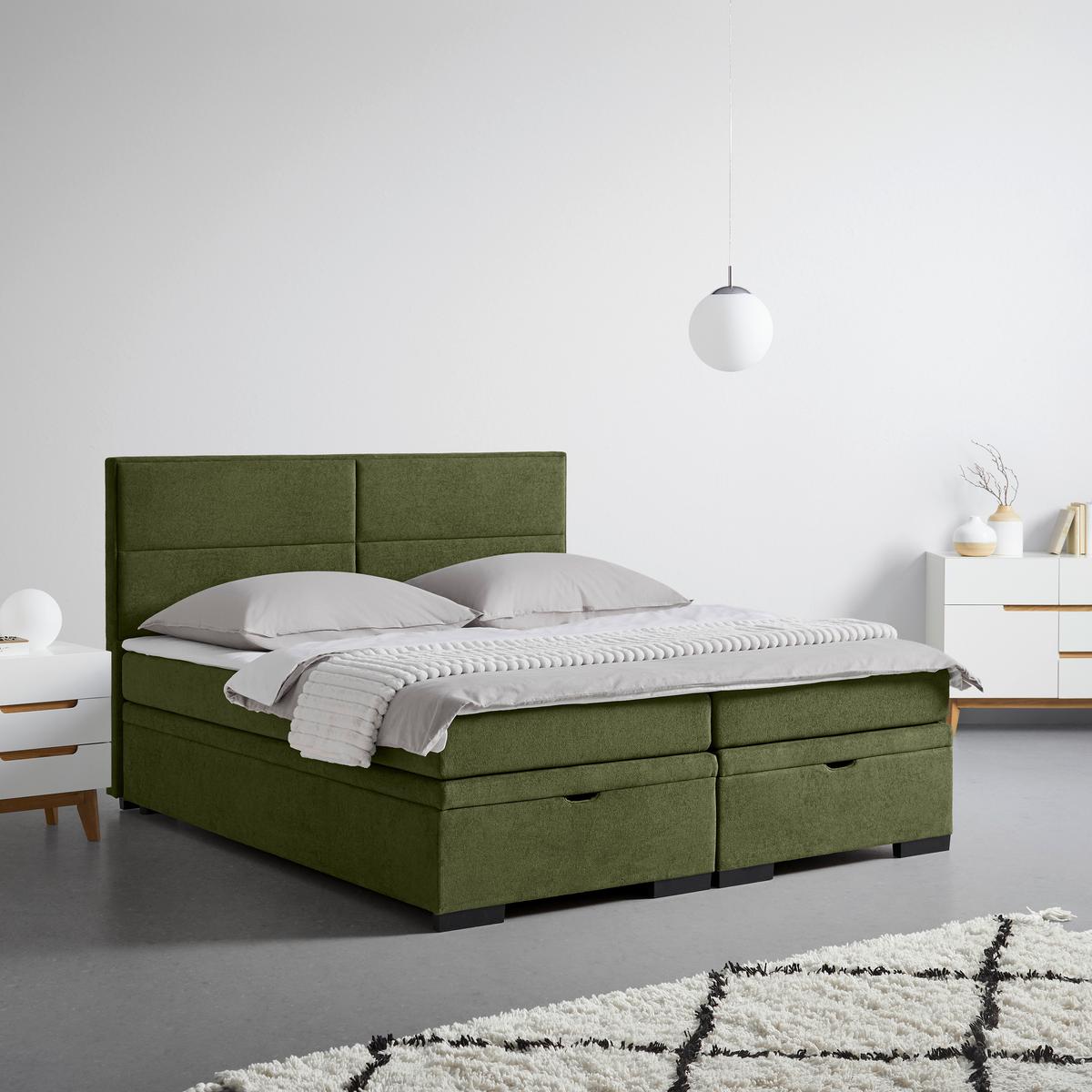Boxspring Krevet Ethan - zelena/crna, Moderno, tekstil/plastika (160/200cm) - Premium Living