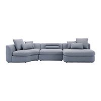 Kutna Garnitura Anna - bijela/siva, Moderno, tekstil/drvo (360/71/134cm) - Bessagi Home