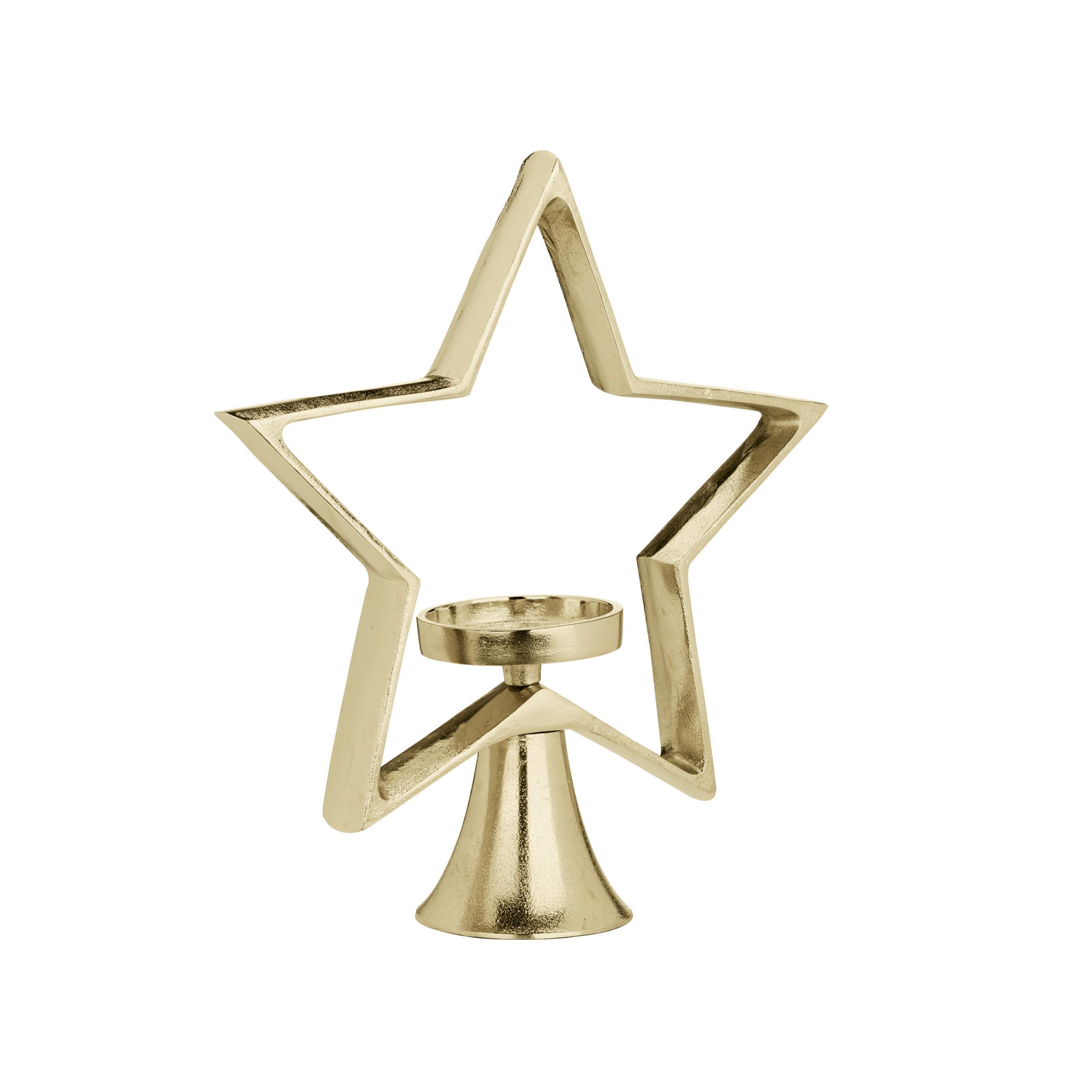 Kerzenhalter Mukayle Goldfarben - Goldfarben, LIFESTYLE, Metall (41/9,5/41,5cm)