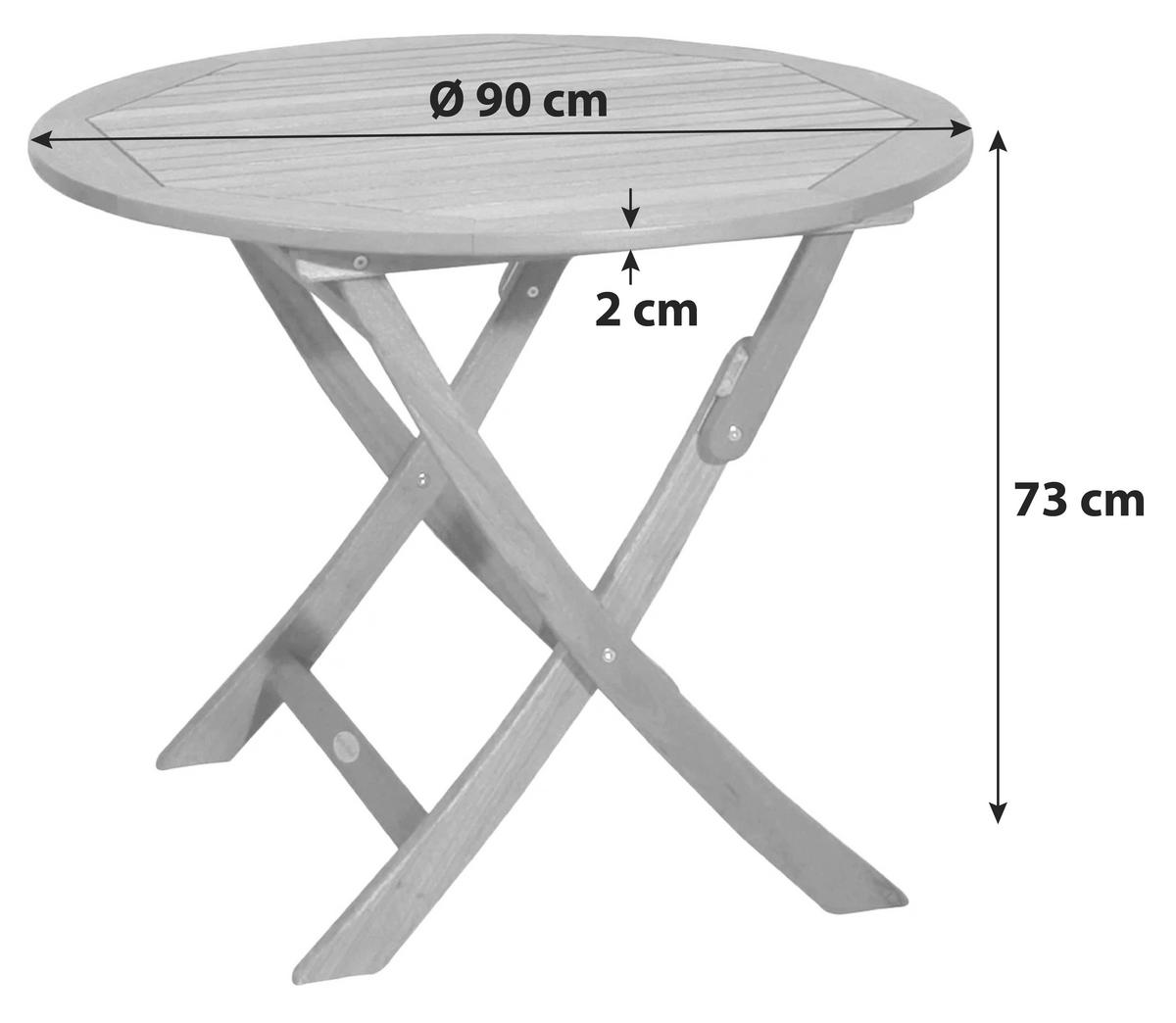 Gartenklapptisch Stockholm Holz - Braun, Basics, Holz (90/73/90cm) - Gardenson