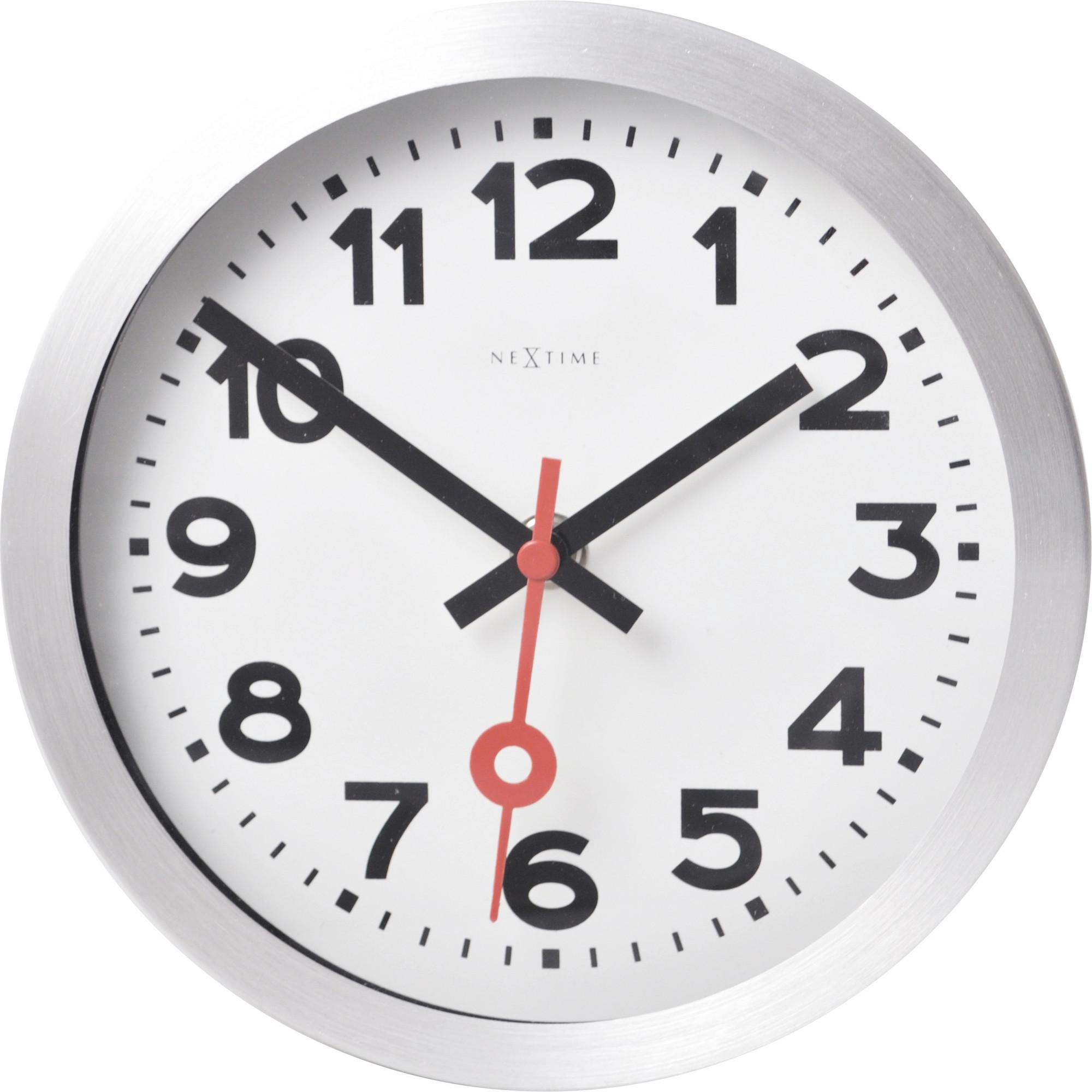 Wanduhr Station Silberfarben - Silberfarben, Basics, Metall (19/19/3,8cm) - Nextime
