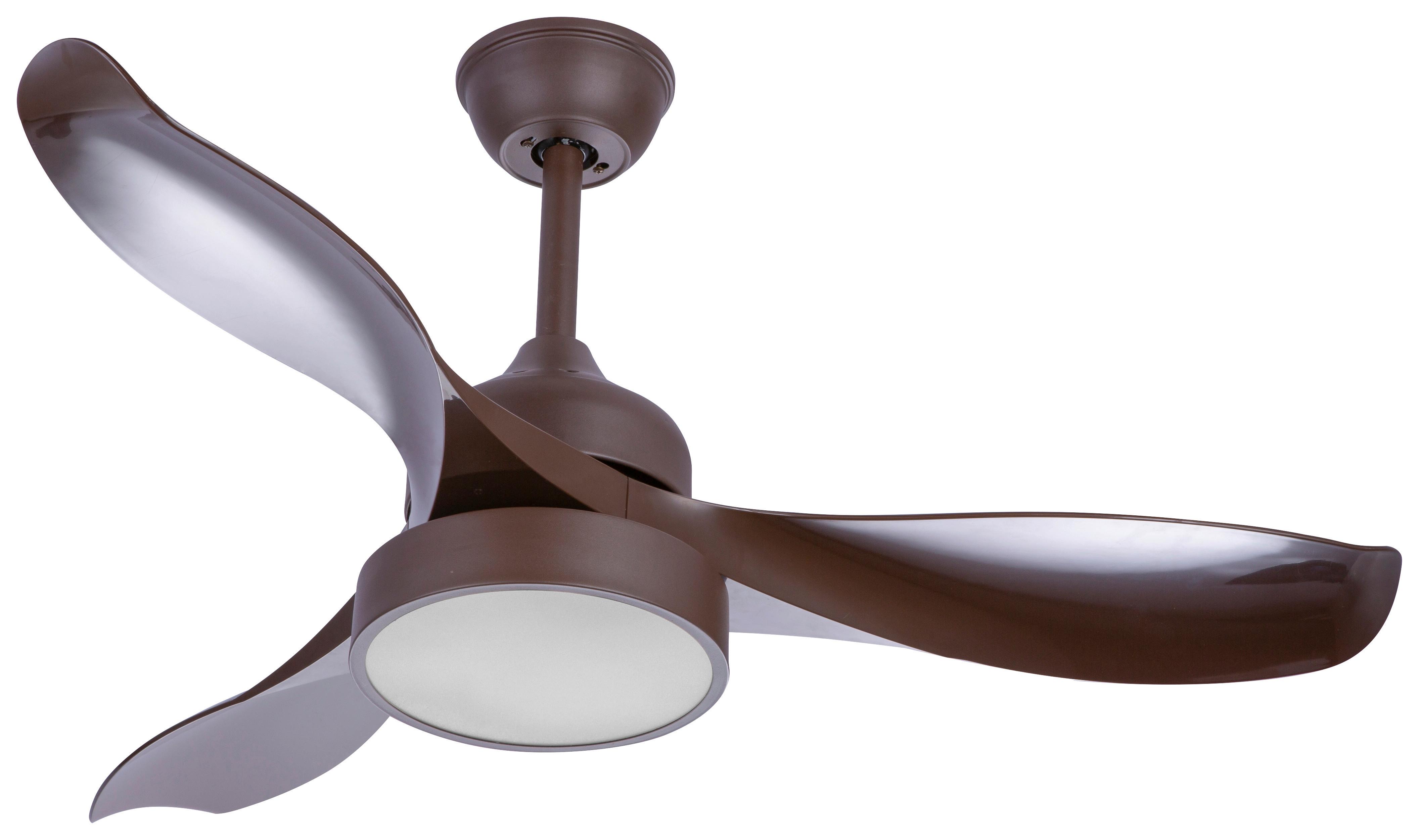 Deckenventilator Ludwig max. 60 Watt - Dunkelbraun, MODERN, Kunststoff/Metall (107/45cm) - Globo