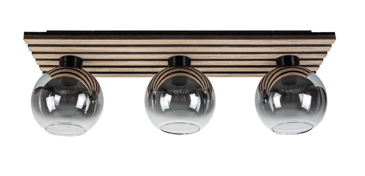 LAMPA SUFITOWA KENTUCKY *SBN* - kolor dębowy/czarny, Basics, materiał drewnopochodny/tworzywo sztuczne (75/23/23cm) - Novel