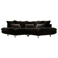 Wohnlandschaft Bormio - Dunkelbraun/Schwarz, Modern, Textil/Metall (276/276cm) - Premium Living
