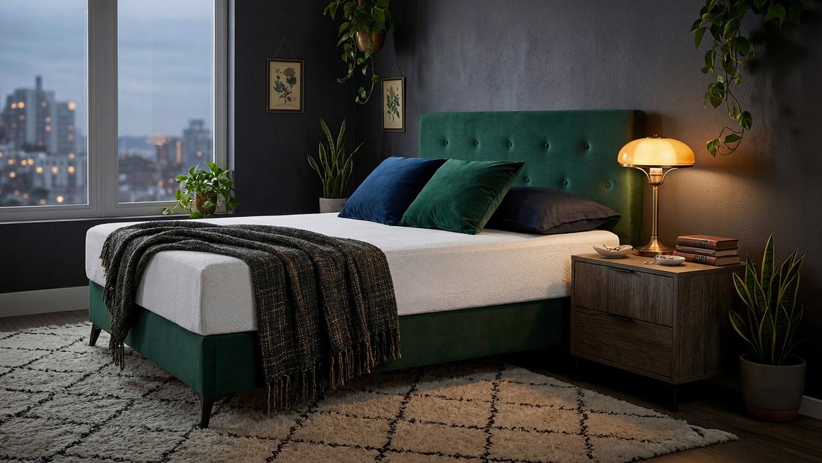 Kárpitozott Ágy 160x200 Gava - sötétzöld, Konventionell, faalapú anyag/textil (160/200cm)