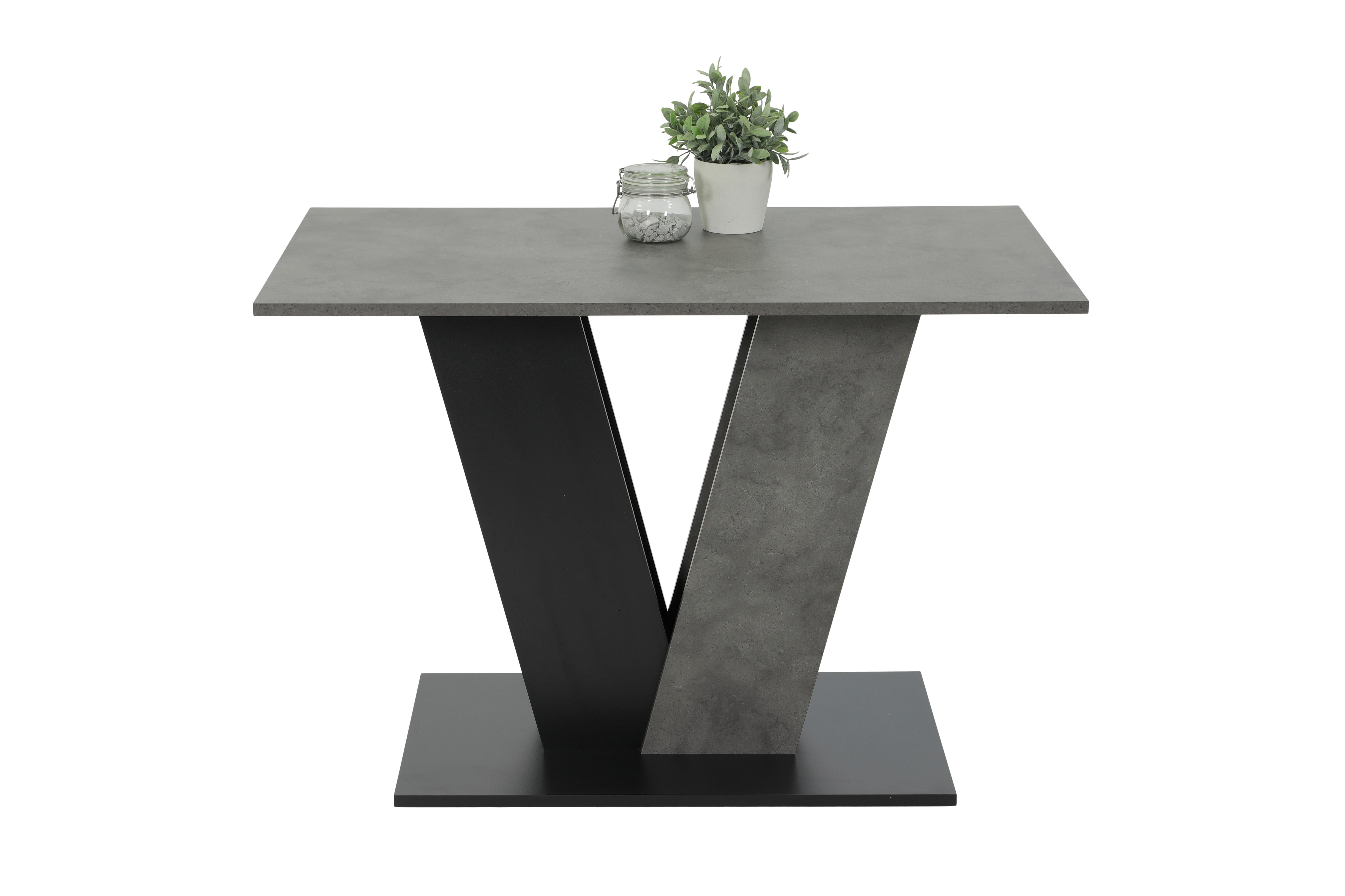ESSTISCH JUDITH T - Dunkelgrau/Schwarz, MODERN, Holzwerkstoff (110/76/68cm) - P & B