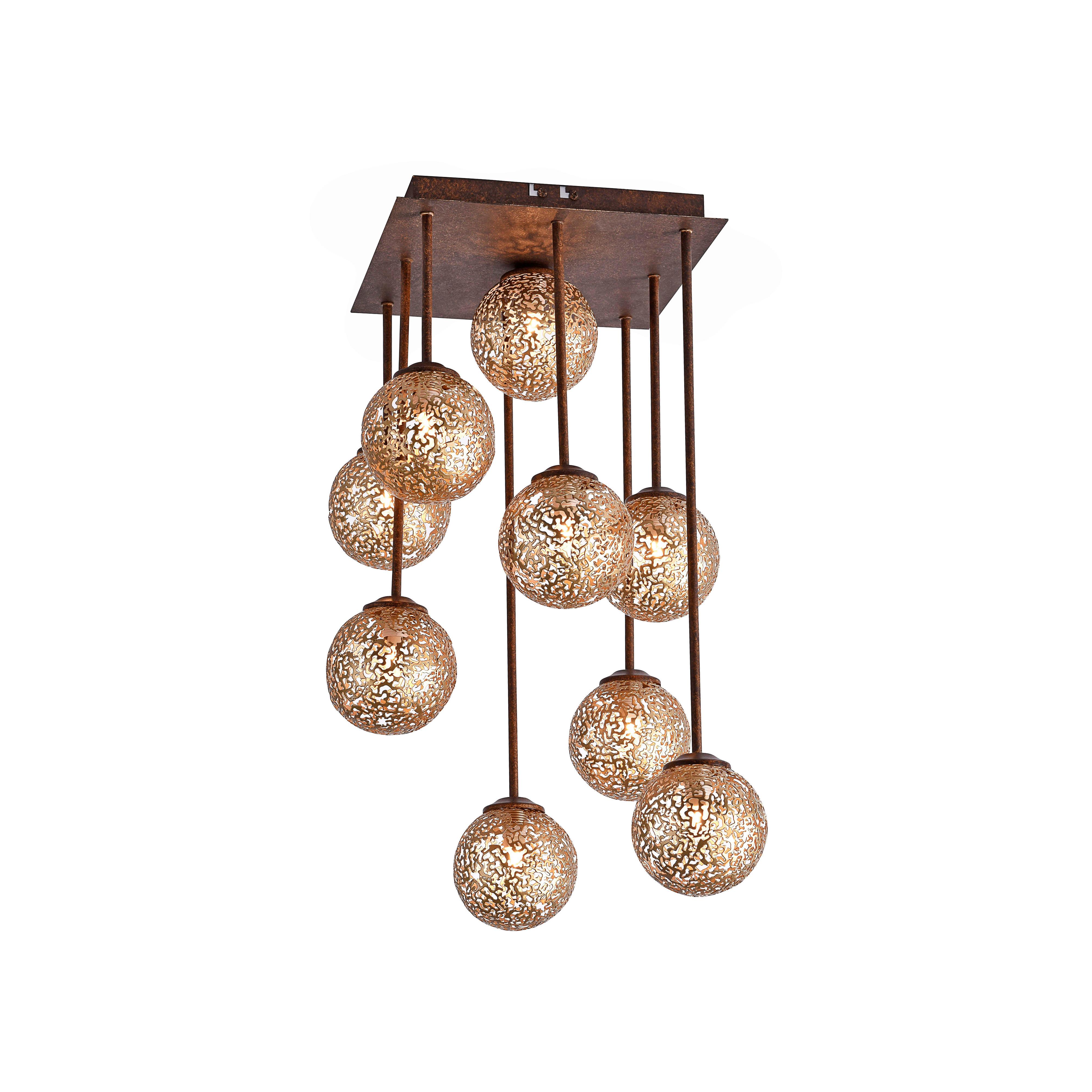 LED-Deckenleuchte Greta Rostfarben max. 40 Watt - Rostfarben, KONVENTIONELL, Kunststoff/Metall (30,5/30,5/55,4cm) - Paul Neuhaus