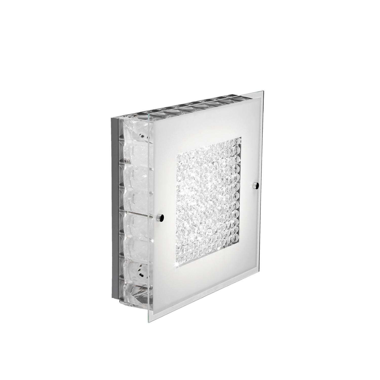 Led Mennyezeti Lámpa 1012/plp Plafoniera - krómszínű/átlátszó, Basics, üveg/fém (30/30/20cm)